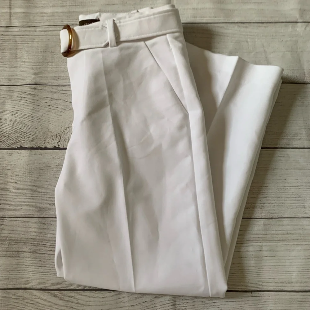 Crosby White Belted Cropped Wide Leg Pants - Picture 2 of 10